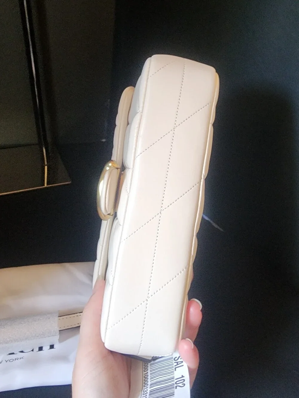 NWT Coach Quilted Tabby 19 In Chalk (Missing Chain Strap)